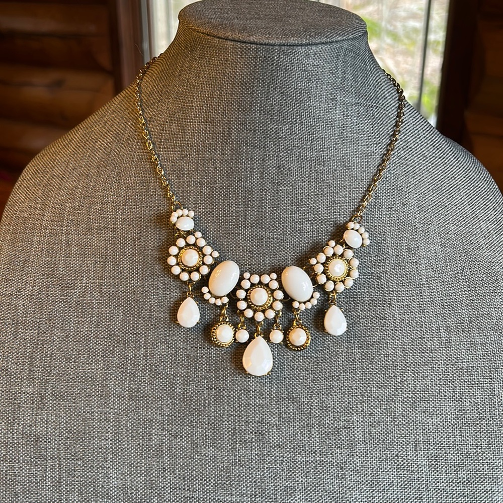 Initial Outfitters Ivory and Gold Color Necklace 18 inch Length